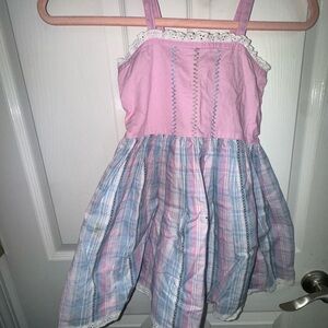 Well Dressed Wolf Pink and Blue Kids Dress